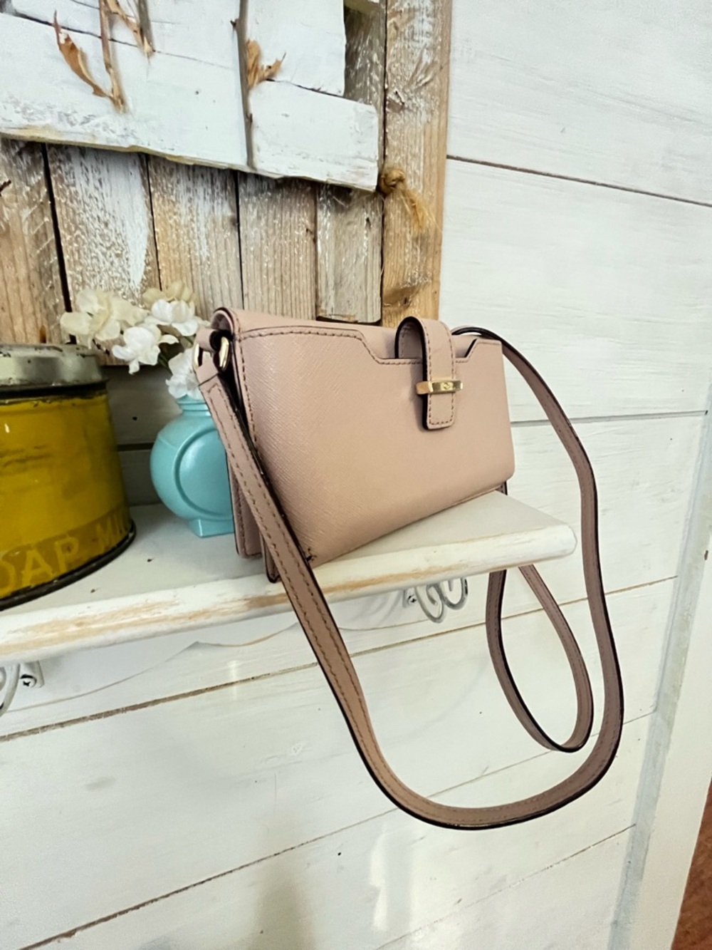 kate spade blush taupe crossbody wallet bag